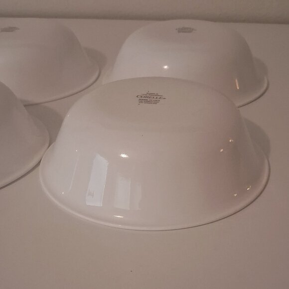 4 Corelle "COUNTRY COTTAGE" Soup/Salad/Cereal Bowls 6 1/4" Green & Blue Stripe - Picture 10 of 13